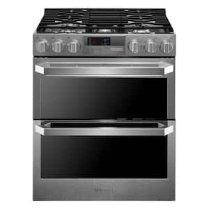 SIGNATURE 7.3 cu. ft. SMART Slide-In Double Oven Dual-Fuel Range in Stainless Steel with ProBake Convection