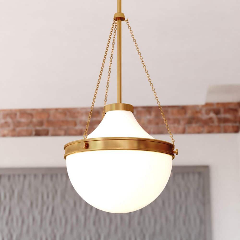 VAXCEL Lincoln 1-Light 12.75 in. Wide Muted Brass Gold Globe Mini