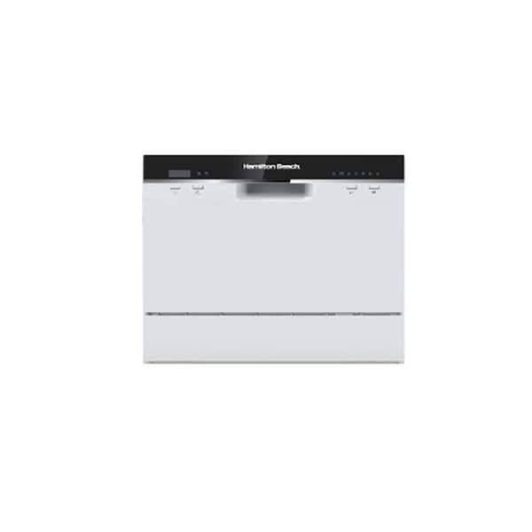Hamilton Beach 24 in. White Electronic CounterTop Control 600120-volt Dishwasher with 6-Cycles, 6 Place Settings Capacity