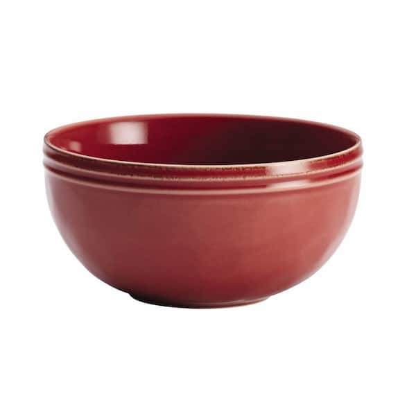 Rachael Ray Cucina Dinnerware 5-1/2 in. Stoneware Cereal Bowl in Cranberry Red