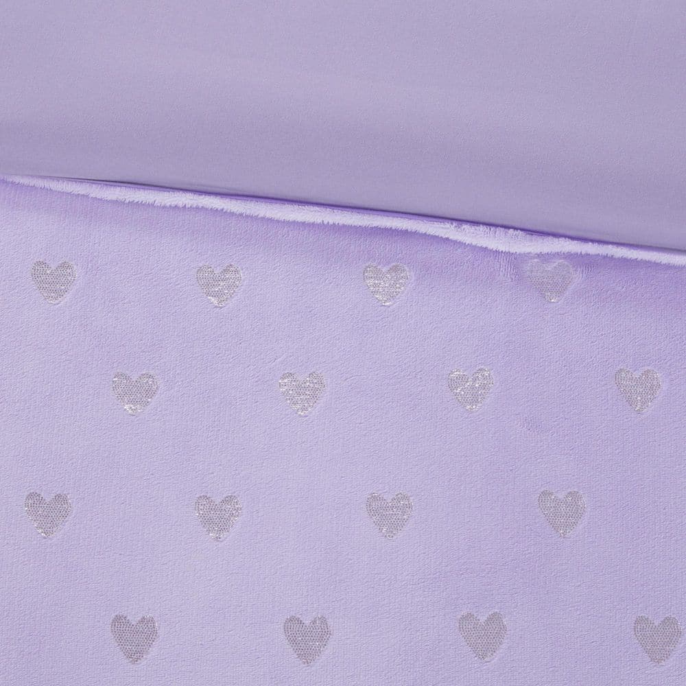 Full Purple and Silver Microfiber Kids Comforter Set