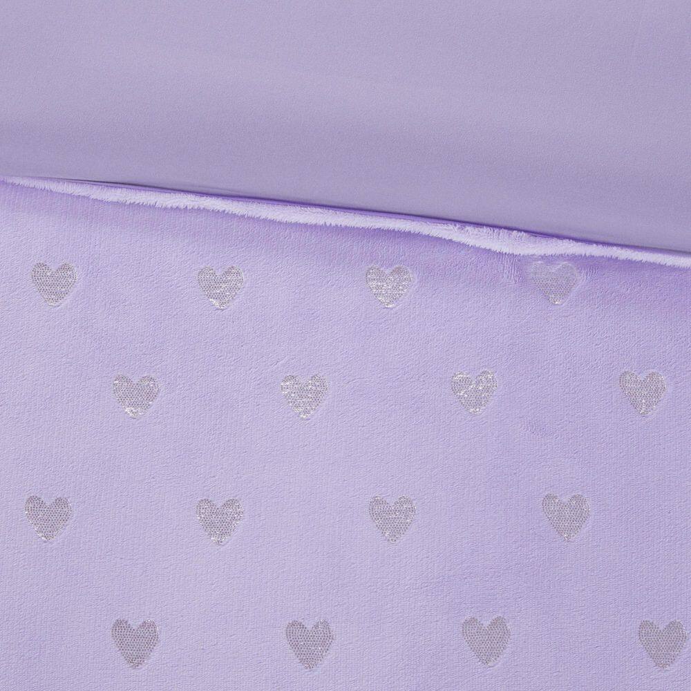 Full Purple and Silver Microfiber Kids Comforter Set