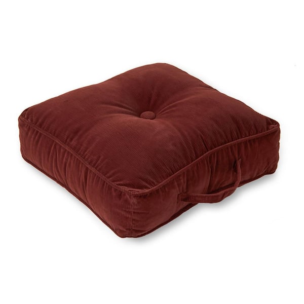 Omaha Wine Microfiber 21 in. x 21 in. Square Floor Pillow