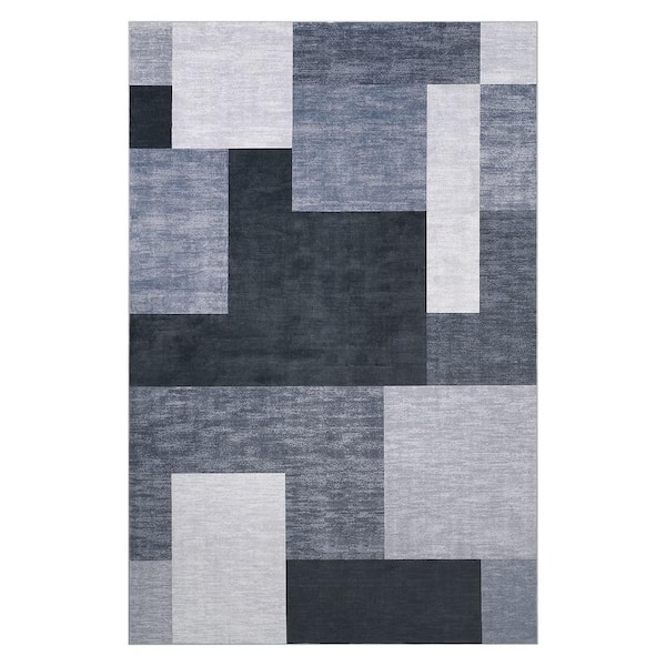 Garvee Gray 4 ft. x 6 ft. Modern Geometric Indoor Area Rug