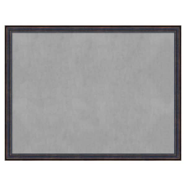 Amanti Art Dark Bronze Scoop 26 in. x 20 in. Framed Magnetic Board