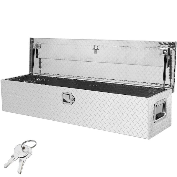 VEVOR 48 in. L x 15 in. W x 15 in. H Top Mount Truck Tool Box Aluminum Bar  Tread Tool Box with Lock 2 Keys for Pick Up Truck LCZXG48X15X1541ZWV0 - The  Home Depot