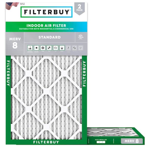 10 in. x 36 in. x 1 in. MERV 8 (FPR 5) Dust Defense Pleated HVAC AC Furnace Air Filters Replacement (2-Pack)
