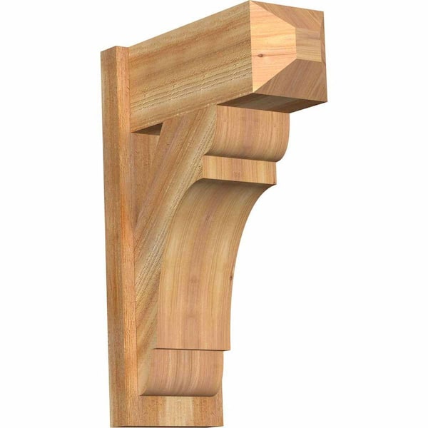 Ekena Millwork 8 in. x 26 in. x 18 in. Western Red Cedar Olympic Craftsman Rough Sawn Outlooker