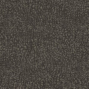 Absolutely Chic Metallic Black Vinyl Non-Woven Non-Pasted Crocodile Motif Textured Metallic Wallpaper(Covers57.75sq.ft.)