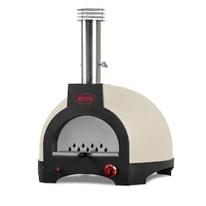 Infinity 50 in. Wood/Gas Hybrid-2 Outdoor Pizza Oven in Ivory Beige