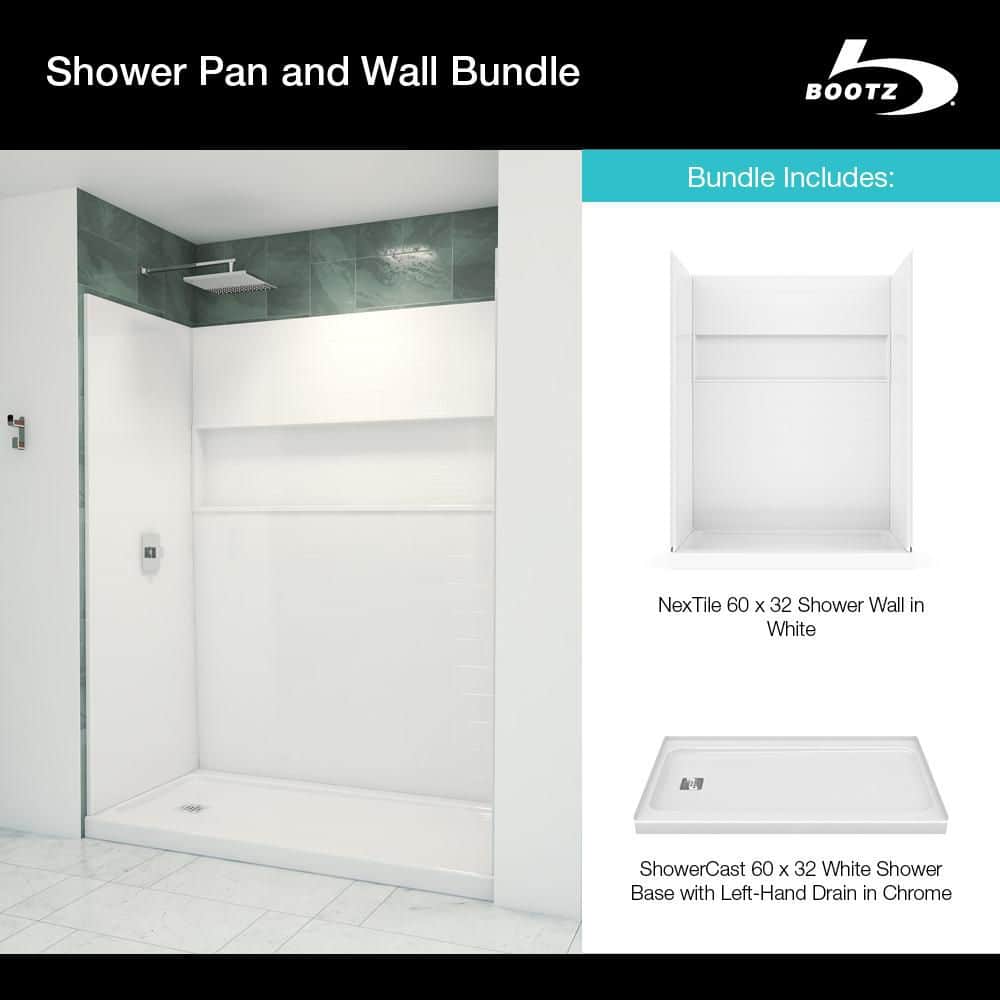 Bootz Industries Aloha ShowerCast 60 in. L x 32 in. W Left Shower