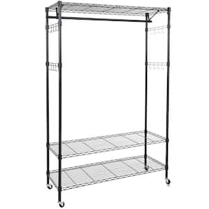 Black Steel Clothes Rack 17.72 in. W x 70.87 in. H