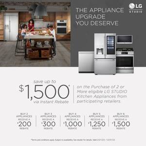 STUDIO 30 in. 1.7 cu. ft. Wi-Fi Enabled Over-the-Range Microwave Convection Oven with Air Fry PrintProof Stainless Steel