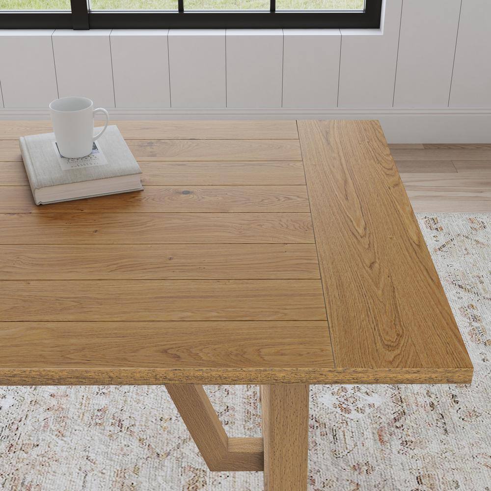 Natural Oak Reclaimed Wood Farmhouse Dining Table