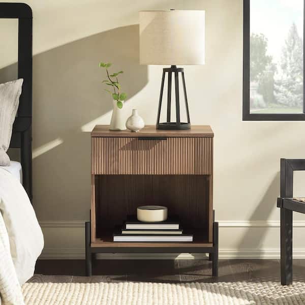 Walker Edison Furniture Company 1-Drawer Mocha Wood and
