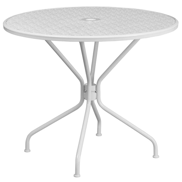 Carnegy Avenue White Round Metal Outdoor Bistro Table