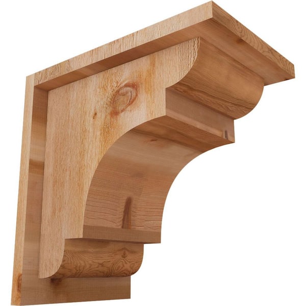 Ekena Millwork 8 in. x 12 in. x 12 in. New Brighton Rough Sawn Western Red Cedar Corbel with Backplate