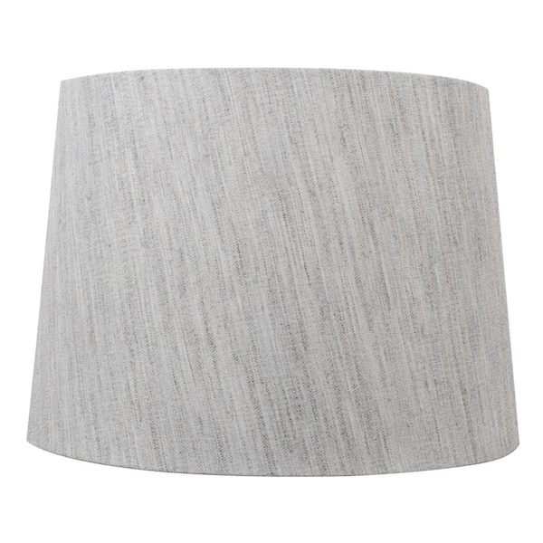 Hampton Bay Mix and Match 14 in. Dia x 10 in. H Textured Taupe Linen Blend Drum Table Lamp Shade