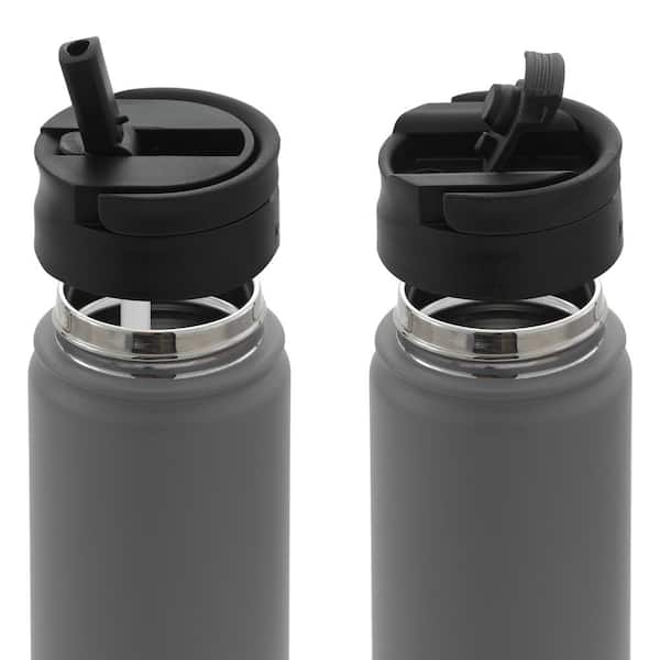 BOTTLED JOY Stainless Steel Water Bottle with Reusable Ice BPA Free 32oz  BLACK