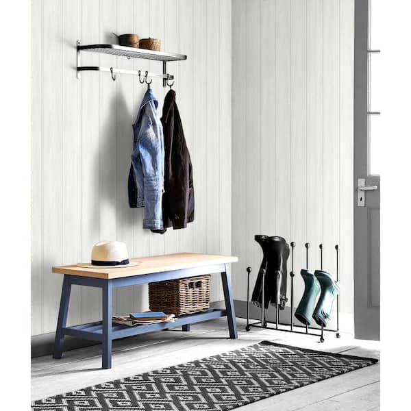 Alabaster Wood Panel Vinyl Peel and Stick Wallpaper Roll (Covers 30.75 sq. ft.)