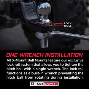 Class 3 5000 lb. "X" Mount Security Kit with 2 in. Ball, 5/8 in. Locking Pin, 2 in. Drop x 3/4 in. Rise Ball Mount