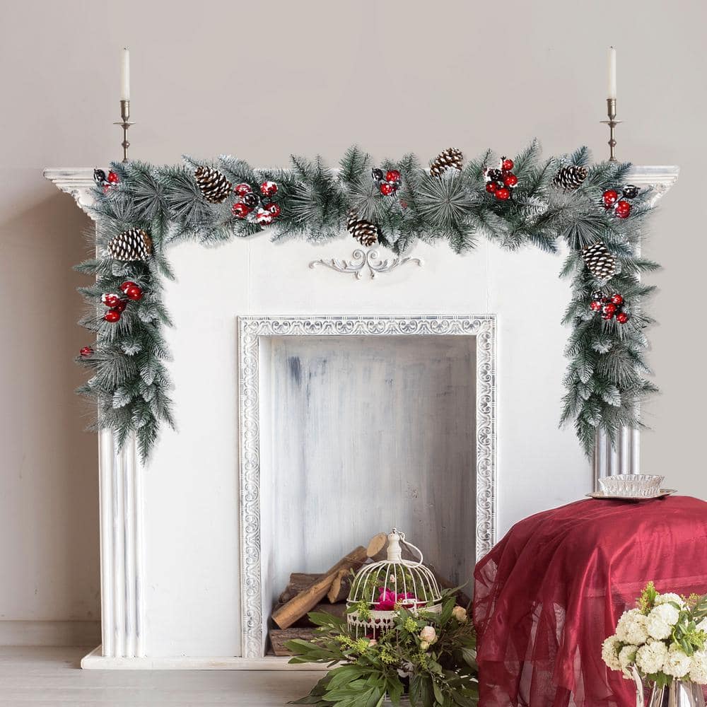 Green Pine Cone and Berry Artificial Christmas Garland