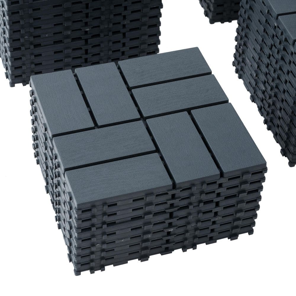 Hardness Plastic Interlocking Deck Tiles, 12 x 12 sq.  Waterproof Indoor Ou