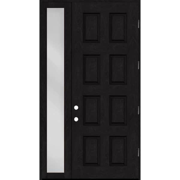 Regency 59 in. x 96 in. 8-Panel LHOS Onyx Mahogany Fiberglass Prehung Front Door w/14 in. SL w/ 6-9/16 Jamb