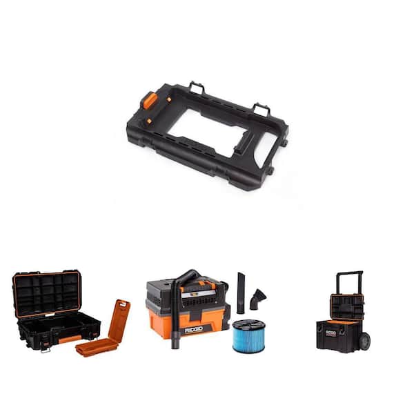 Pro Gear Stackable Tool Box, 3 Gal 5.0 Peak HP NXT Shop Vacuum, Vac-Mount & 25 in Rolling Tool Box Combo