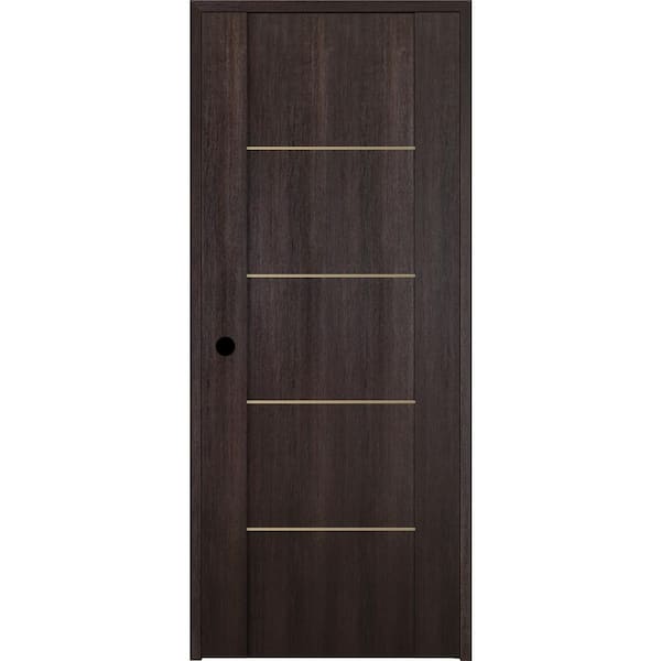 Belldinni Vona 01 4H Gold 32 in. x 80 in. Right-Handed Solid Core Veralinga Oak Textured Wood Single Prehung Interior Door