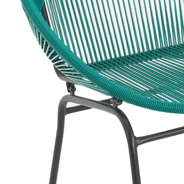 アイアンチェア（BLUE/GREEN） CHRISTOPHER KNIGHT HOME Solomon Black Metal Outdoor Patio Lounge