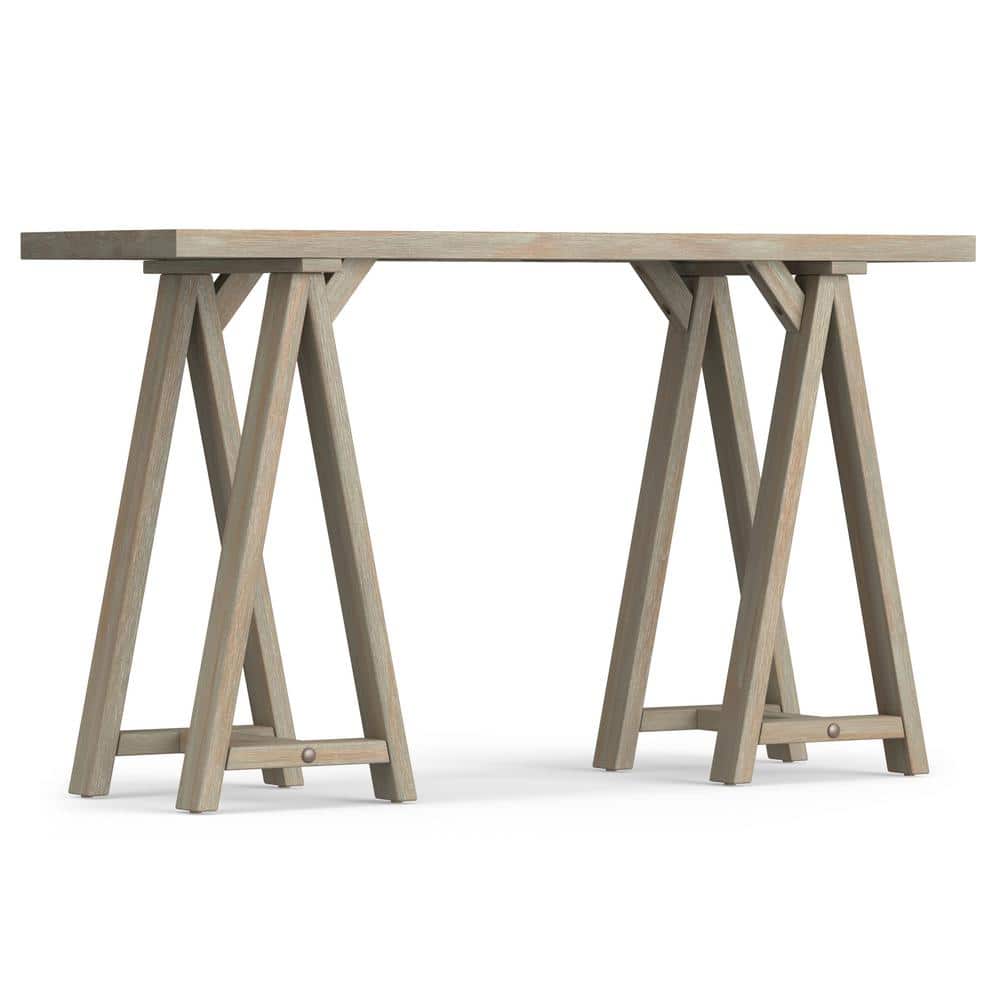 Distressed Gray 50" Wood Rectangular Console Table