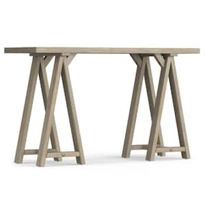 Sawhorse 50 in. Distressed Gray Standard Rectangle Wood Console Table