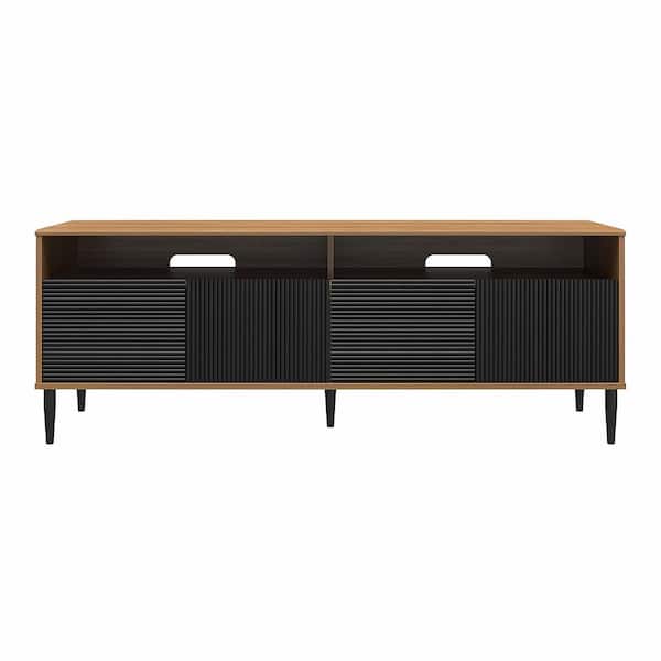 Mr. Kate Daphne 62.4 in. Walnut/Black TV Console Fits TV's up to 65 in. with Doors
