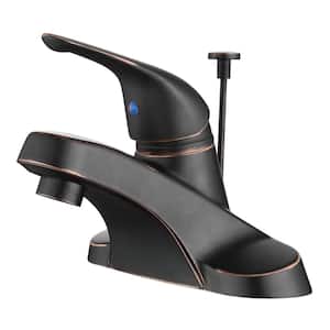 Kree Classic 4 in. Centerset Single-Handle Bathroom Lavatory Faucet Rust Resist with Drain Assembly in Oil Rubbed Bronze