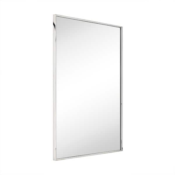 Linton 20 in. W x 28 in. H Rectangle Stainless Steel Framed Wall Mounted Bathroom Vanity Mirror in Chrome