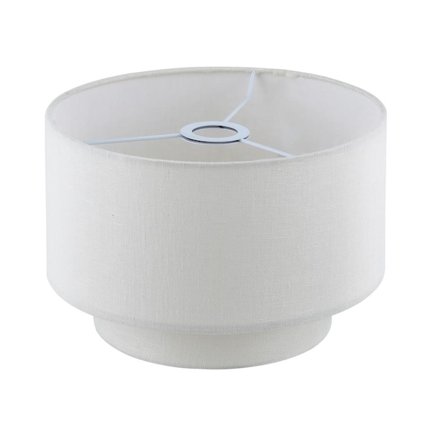 ARTIVA USA 10.5 in. Dia x 7 in. H Premium Double Drum Linen Shade-color: Ivory, 1.65 in. Spider Fitter, Fully Assemble, (Set of 3)