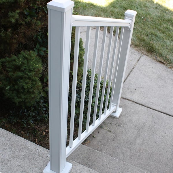 Weatherables Stanford 42 in. H x 96 in. W Textured White Aluminum Railing Kit