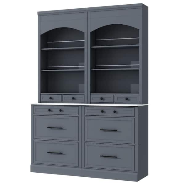 COWLOWN 28.7 in. W x 10.4 in. D x 83.7 in. H Bathroom Gray Linen Cabinet Set of 2