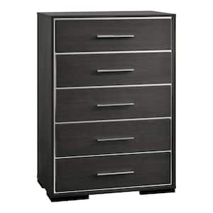 Magda Warm Gray 5-Drawer 34 in. Chest of Drawers