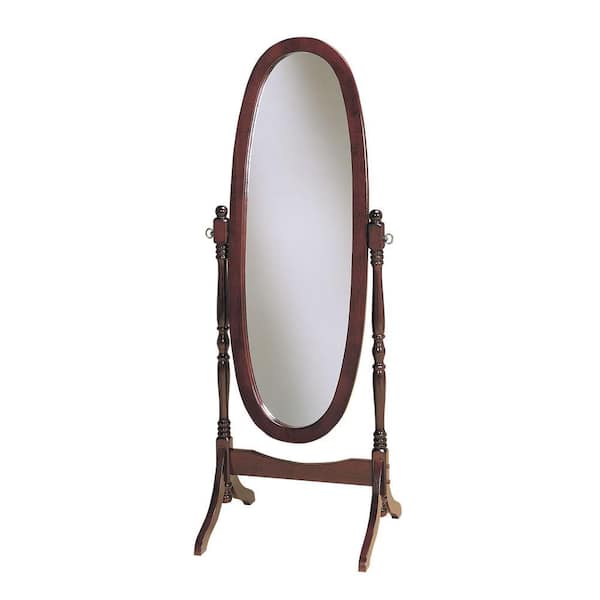 Powell Company 59.25 in. x 22.5 in. Cherry Wood Framed Cheval Mirror