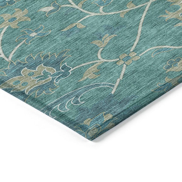 Chantille Machine Washable Indoor/Outdoor Abstract ACN2290 Teal 2 ft. x 3 ft. Accent Rug