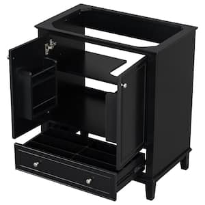 17.8 in. W x 29.5 in. D x 33.8 in. H Bath Vanity Cabinet without Top in Black