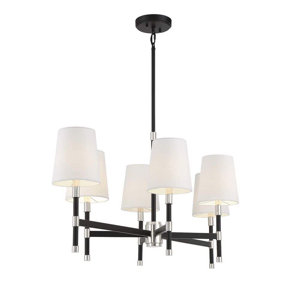 Brody 6-Light Matte Black and Nickel Chandelier