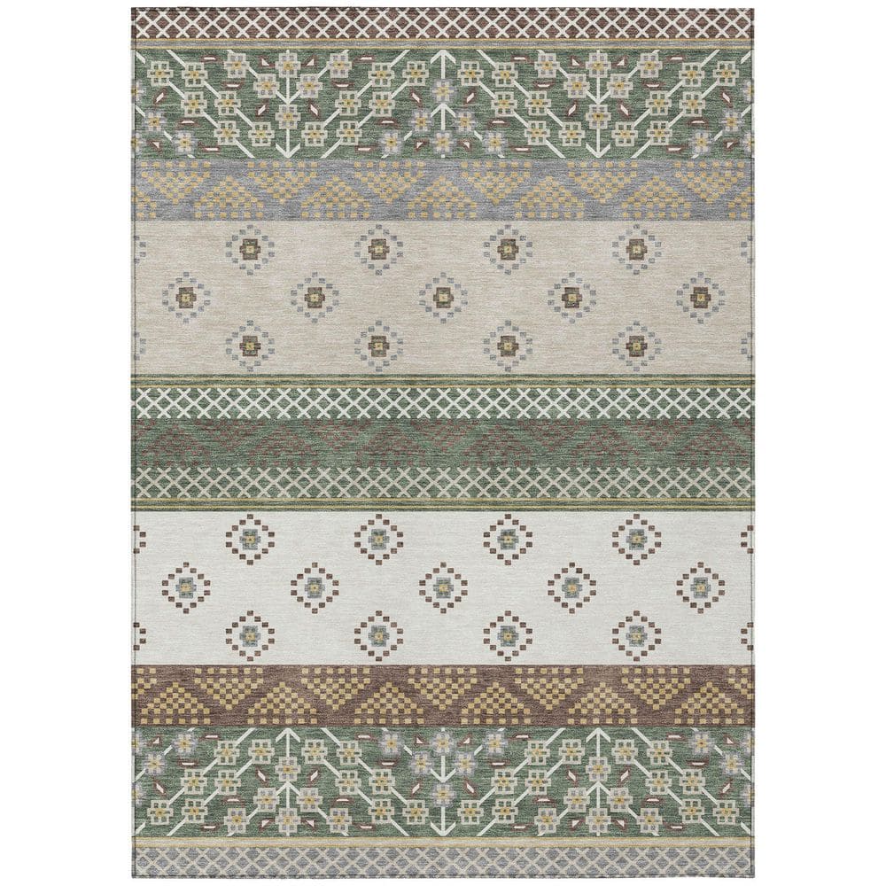 Chantille Machine Washable Indoor/Outdoor Abstract ACN2662 Basil 3 ft. x 5 ft. Area Rug price history on PriceWatchPro
