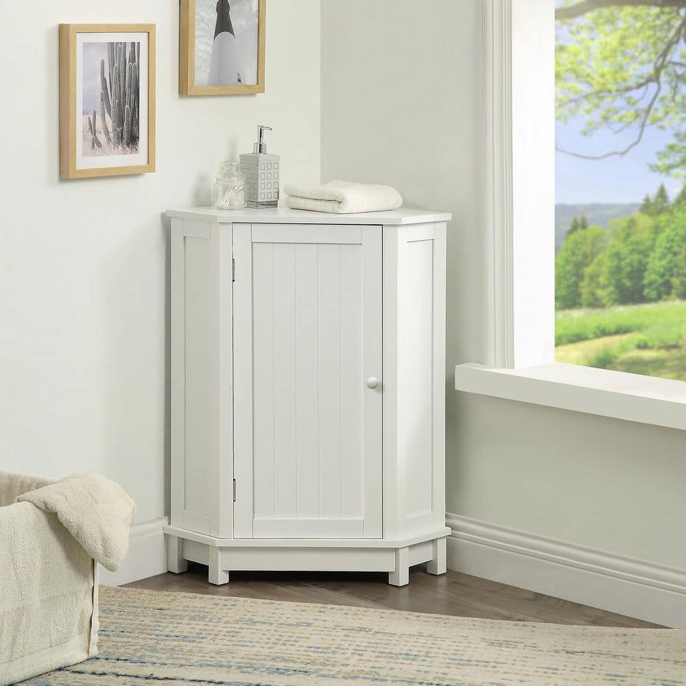 18 in. W x 18 in. D x 31 in. H White MDF Linen Cabinet with Adjustable Shelf in White price history on PriceWatchPro