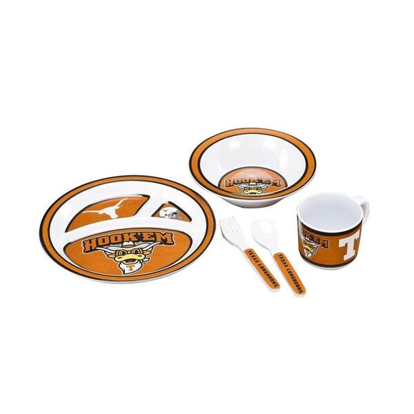BSI Products NCAA Texas Longhorns 5-Piece Kid's Dish Set