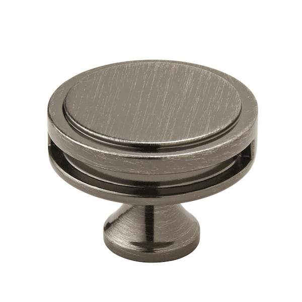 Amerock Oberon 1-3/4 in. (44mm) Modern Gunmetal Round Cabinet Knob