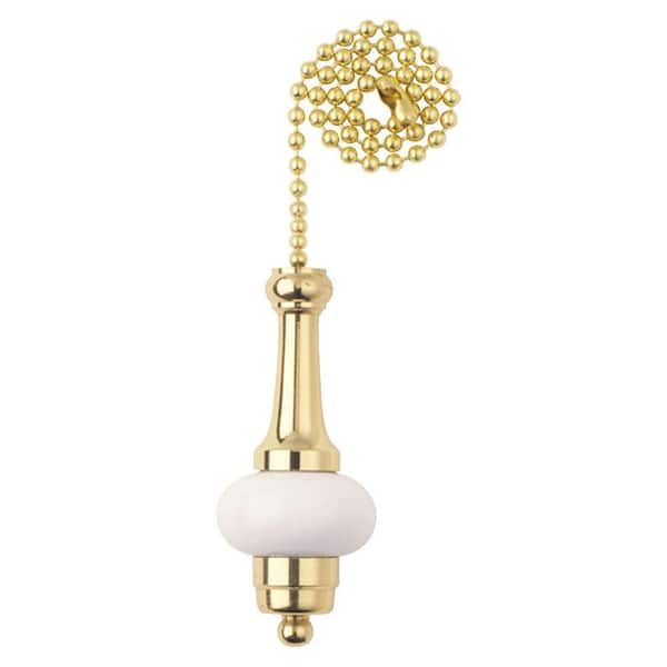 Westinghouse Brass and Ceramic White Accent Pull Chain