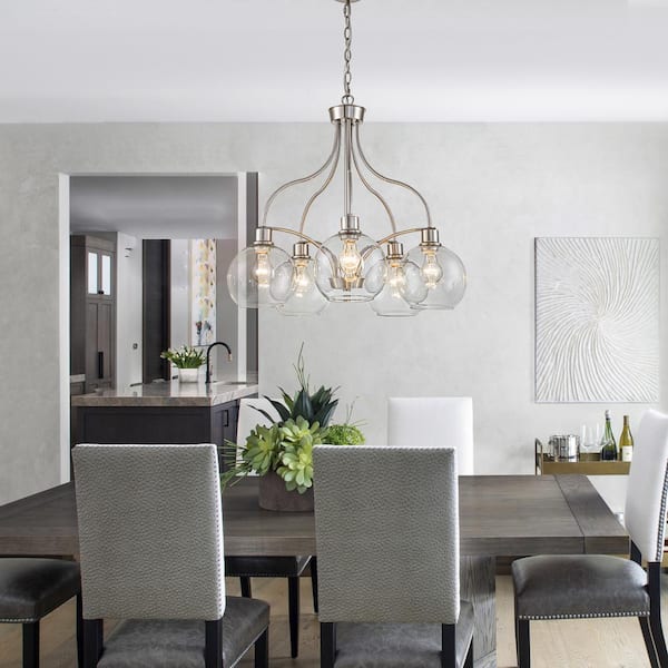 EDISLIVE Jacob 5-Light Brushed Nickel Contemporary Dinning